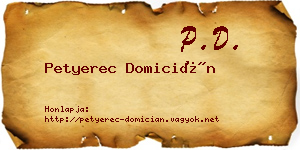 Petyerec Domicián névjegykártya